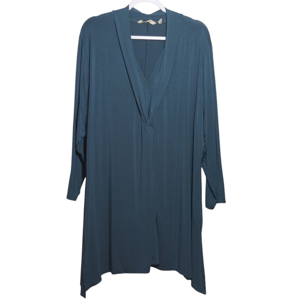 Soft Surroundings Deep Teal V-Neck Drapey Tunic
